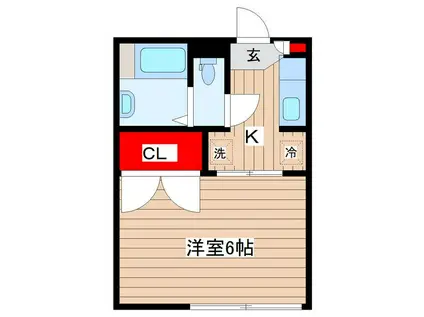 ケンハイツ(1K/1階)の間取り写真