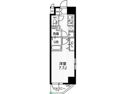 N-STAGE亀戸II(1K/3階)の間取り写真