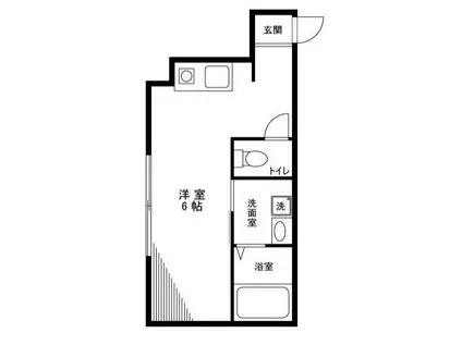 蔵前双葉ハイツ(ワンルーム/2階)の間取り写真