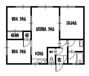 ライフ春光6.1(3LDK/2階)の間取り写真