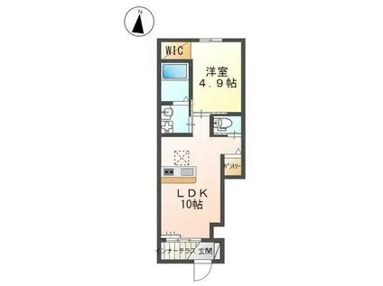 グリーンハーベスト鈴蘭台(1LDK/1階)の間取り写真