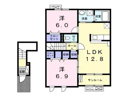 レグルス(2LDK/2階)の間取り写真