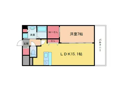 CRESTIEQ AYA(1LDK/11階)の間取り写真