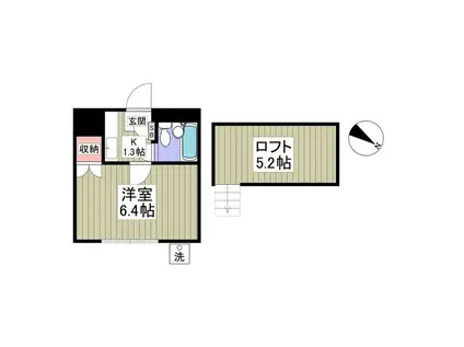クリアス森林公園 旧レモンハウス森林公園(1K/1階)の間取り写真