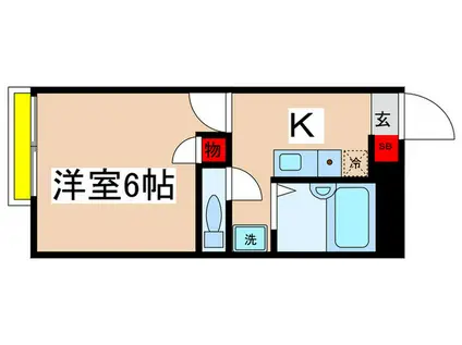 アムール鶴川(1K/2階)の間取り写真