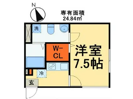 グランガーラ千葉(1K/2階)の間取り写真