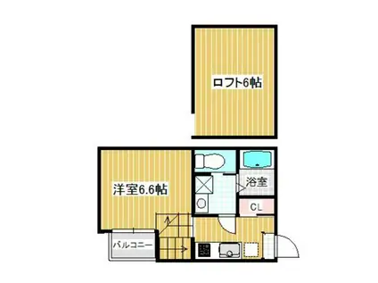 BAAN荒町(1K/1階)の間取り写真