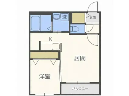 シマン美園(1LDK/2階)の間取り写真