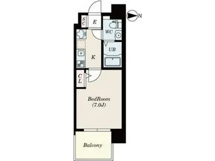 セレニテ三国プリエ(1K/10階)の間取り写真