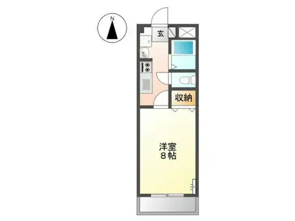 カスティージョII(1K/1階)の間取り写真