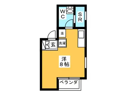 フレーミー門前仲町(ワンルーム/5階)の間取り写真