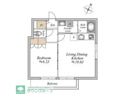 ザ・フォレスト明大前(1LDK/1階)の間取り写真
