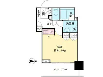 ライオンズタワー府中(ワンルーム/28階)の間取り写真