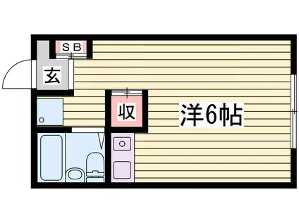 ノーブル寺家(ワンルーム/2階)の間取り写真