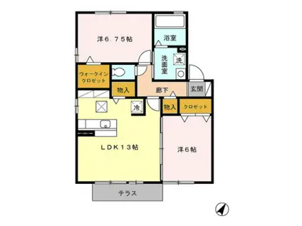 リビングタウン大宮西 A(2LDK/1階)の間取り写真