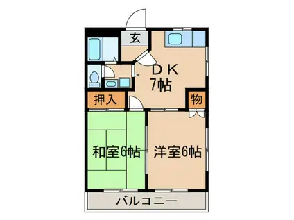 サンパレス88(2DK/1階)の間取り写真