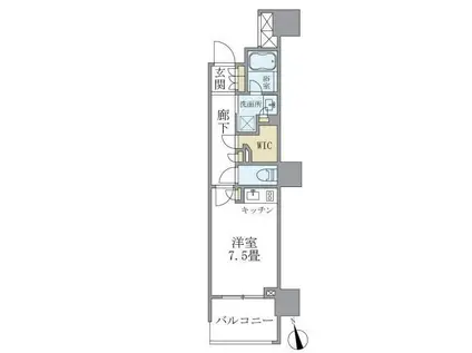 東急大井町線 戸越公園駅 徒歩6分 15階建 築9年(ワンルーム/1階)の間取り写真