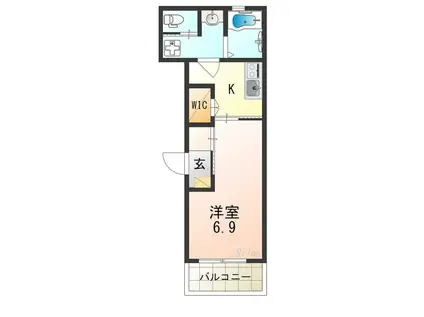 ユアメゾン阪南町(1K/1階)の間取り写真