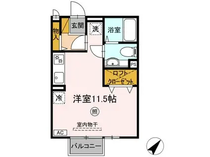 シャルマンIII(ワンルーム/2階)の間取り写真