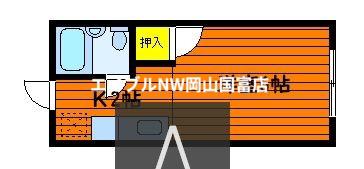 ブランシェRM(1K/1階)の間取り写真