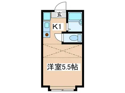 パンシオン町田(1K/1階)の間取り写真