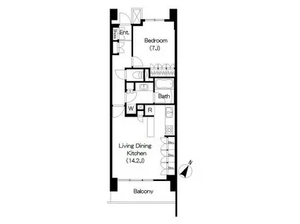 BRILLIA IST 三軒茶屋 ブラッサムテラス(1LDK/6階)の間取り写真