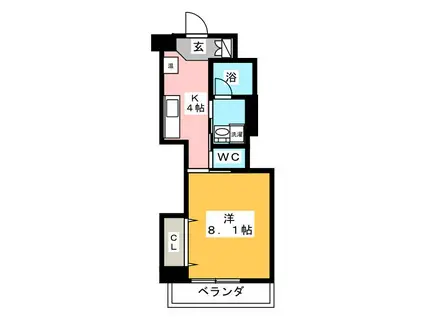プラチナコート戸塚(1K/2階)の間取り写真
