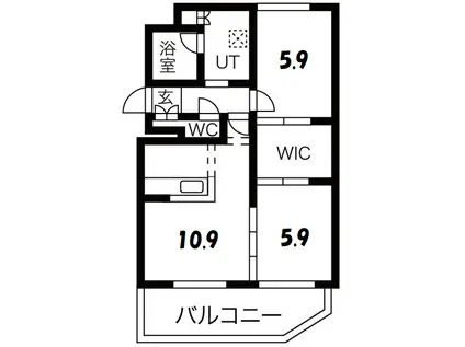 ラフィネ桑園(2LDK/3階)の間取り写真