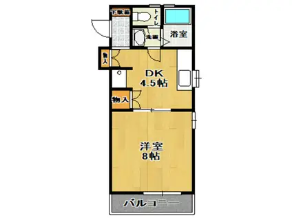 双葉第三ハウス(1DK/2階)の間取り写真