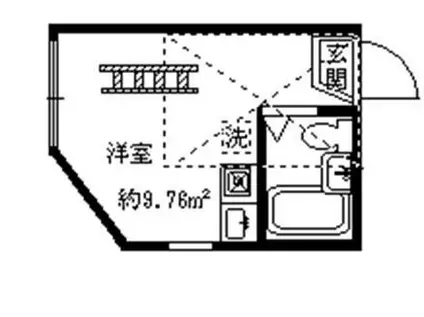 クレールメゾン代々木上原B(ワンルーム/2階)の間取り写真
