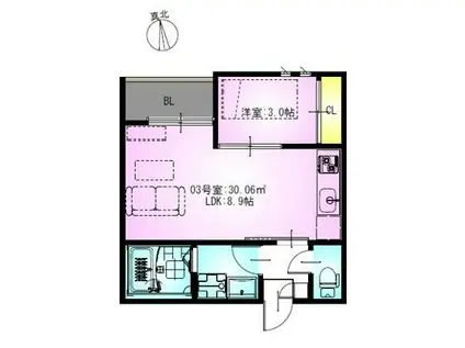 レガリスト蒲田(1LDK/3階)の間取り写真