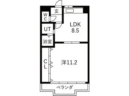 スパ・フランコルシャン(1DK/2階)の間取り写真