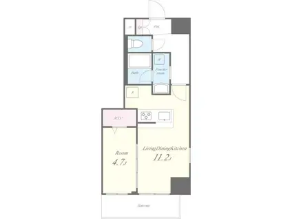 LA GRACIA 四谷(1LDK/4階)の間取り写真