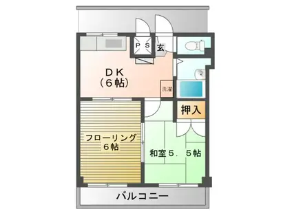 クリーンヴィレッジ市川(2DK/2階)の間取り写真