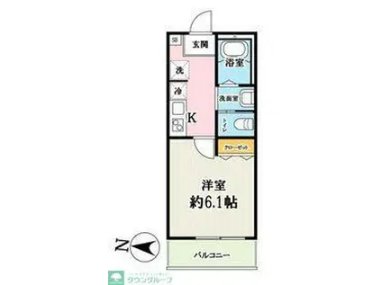 キャメル土呂町(1K/2階)の間取り写真