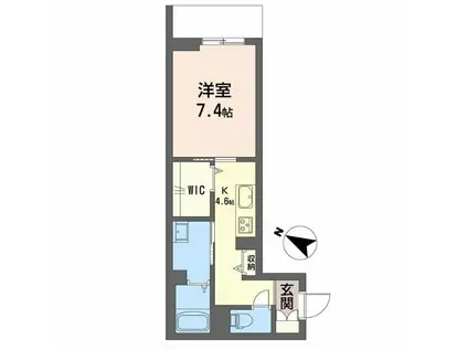 PARADISO本荘(1K/2階)の間取り写真