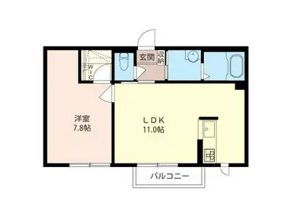 エミーズハイム(1LDK/2階)の間取り写真