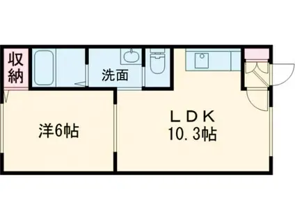 ユニBOX2(1LDK/3階)の間取り写真