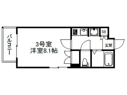 ユアーズ高砂 576(1K/4階)の間取り写真