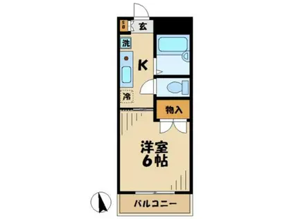 サンハイツ(1K/1階)の間取り写真