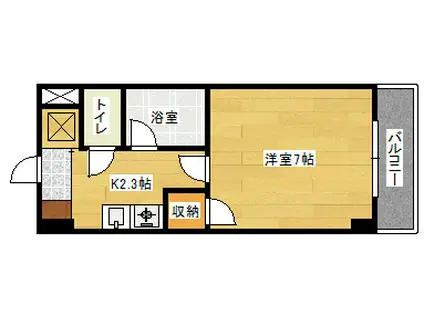 シャローム村岡(1K/1階)の間取り写真