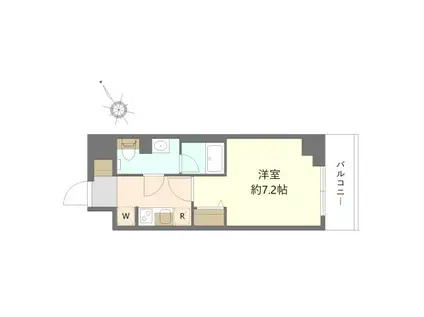 RESIDENCE船橋東中山(1K/3階)の間取り写真