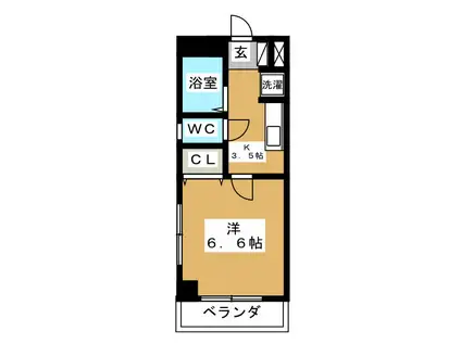 エムロードエムズ(1K/1階)の間取り写真