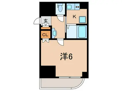 ドゥヴェル甲南(1K/4階)の間取り写真