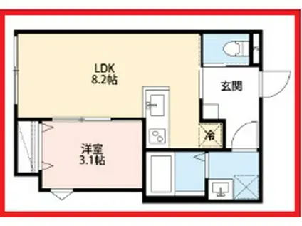 アールエイチセンジュ(1LDK/2階)の間取り写真