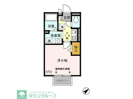 リバーフィールド(1K/1階)の間取り写真