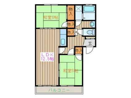 ファミールさいせい(2LDK/1階)の間取り写真