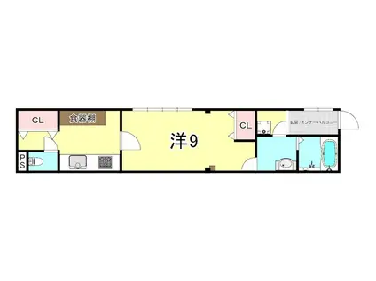 グランヴィア甲南(1DK/4階)の間取り写真