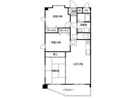 ベルコート加古川(3LDK/3階)の間取り写真