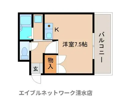 メゾンジュネス(ワンルーム/3階)の間取り写真